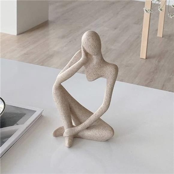 Thinker Statues and Sculptures Sandstone Resin Thinker Statue Ornaments Abstract - Picture 1 of 5